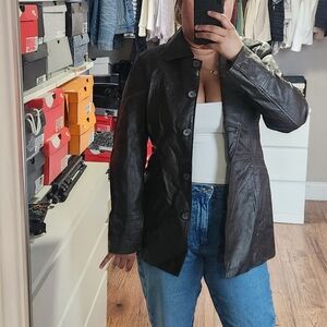 100% genuine leather brown Jacket